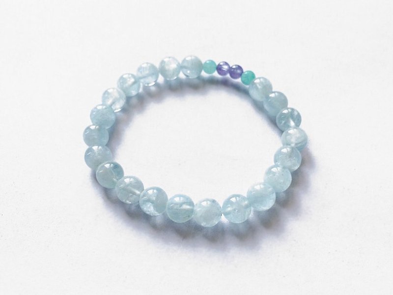 (Ofelia.) Natural Seawater Sapphire x Tianhe Stone x Danquan Stone Bracelet (J101.Margaery) - Bracelets - Gemstone Blue