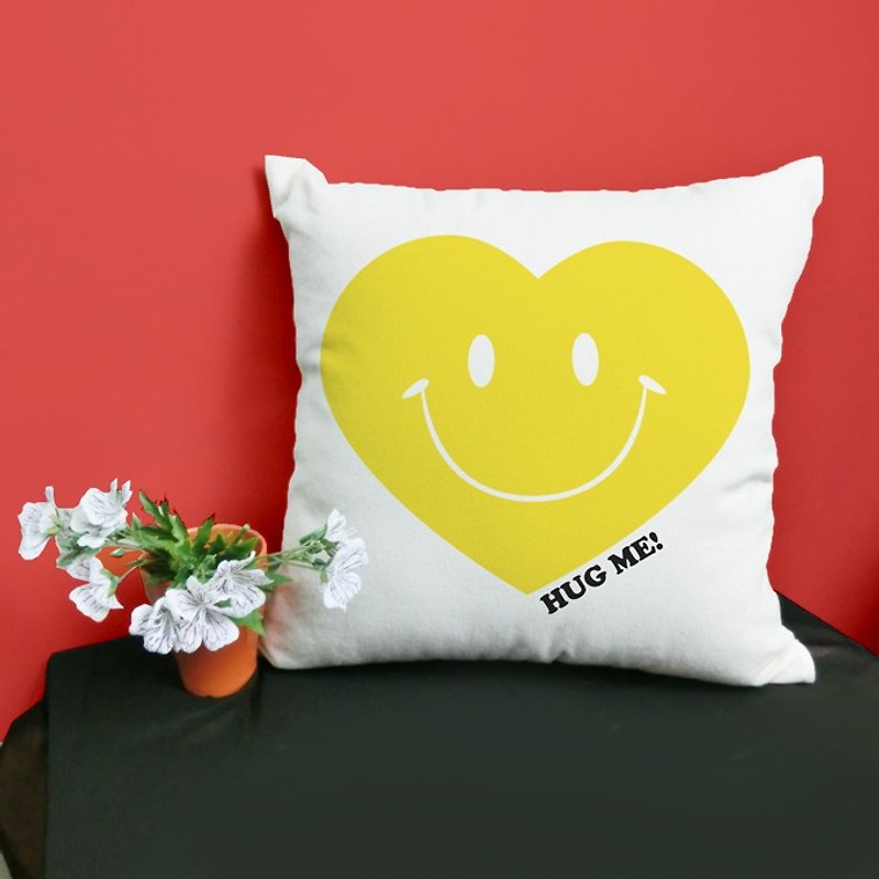 [Valentine 's Day] hug me_YELLOW cotton two - color canvas pillow - home decoration - หมอน - ผ้าฝ้าย/ผ้าลินิน 