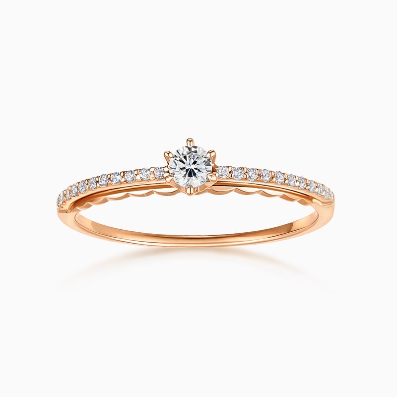 Ring 18K Arch bridge Elegant Straightforward Aesthetics Limited Handmade Diamond Ring - แหวนทั่วไป - เครื่องประดับ หลากหลายสี