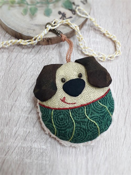 布遊仙境手作雜貨 西瓜萌犬吊飾 造型除塵擦