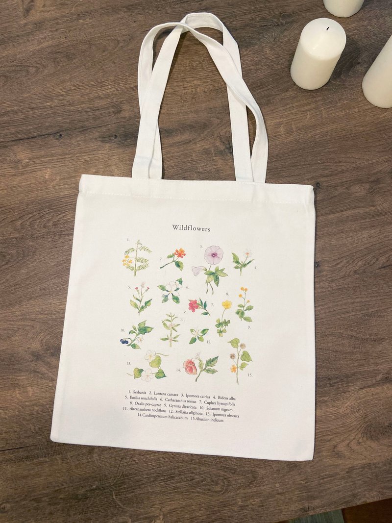 flower plant canvas bag - กระเป๋าถือ - วัสดุอื่นๆ 