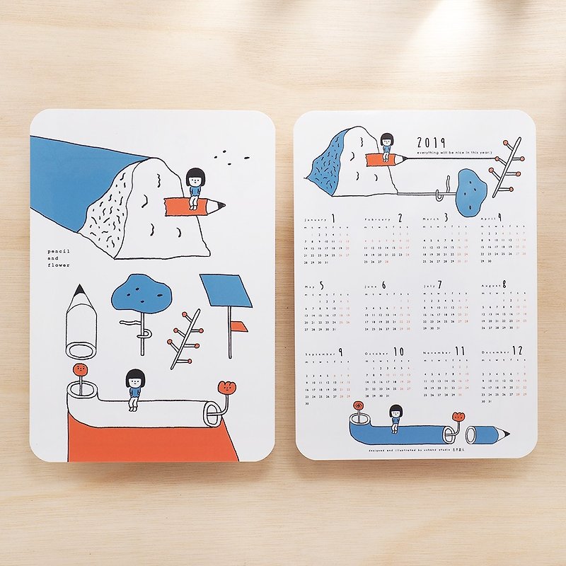 2019 Calendar Writing Mat - Calendars - Plastic Multicolor