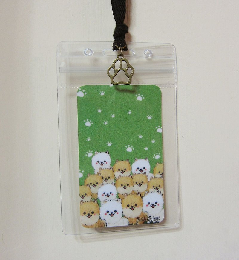 Luggage Tag ID Card Holder Bomei Pomeranian - Luggage Tags - Waterproof Material Green