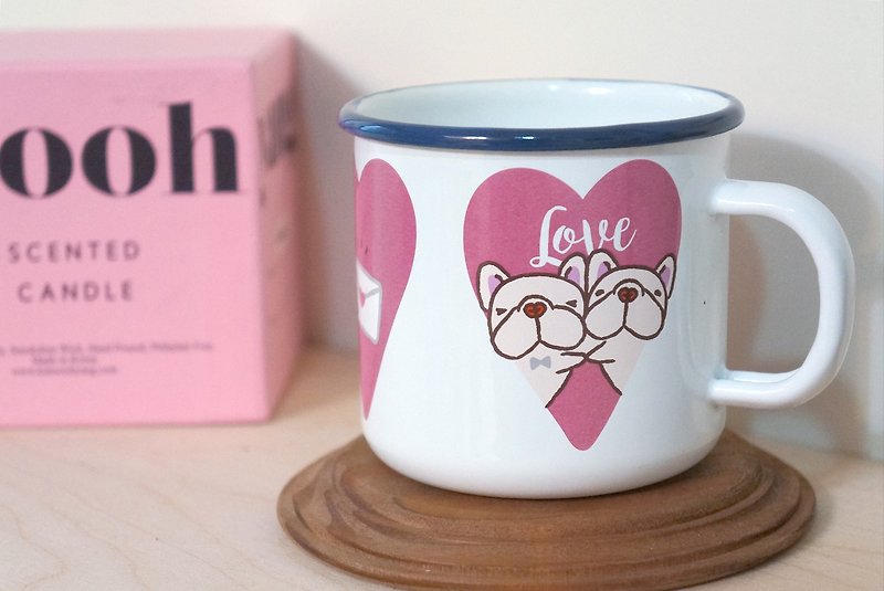 (Sold out) hand enamel cup -400ml-Love Story