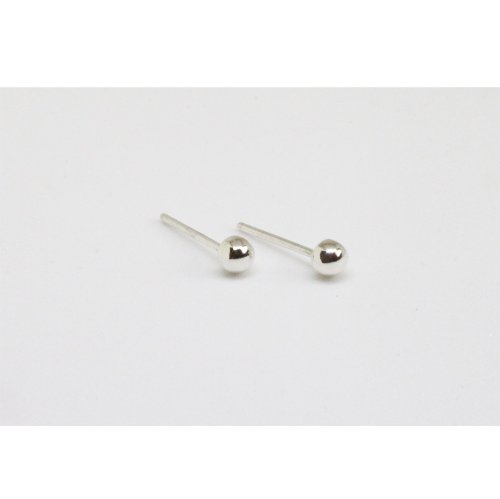 欣寶娜工作室 【經典款】3mm 純銀 迷你圓頭耳環 耳針