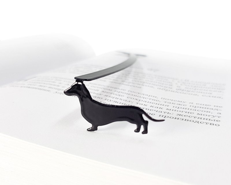 Metal bookmark Dachshund - 書籤 - 其他金屬 黑色