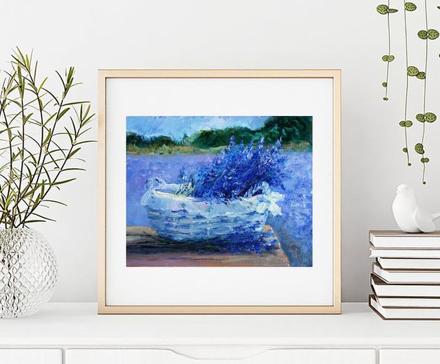 ラベンダー畑絵画油絵オリジナルアート油畫原作メドウアート