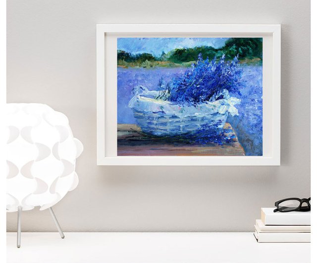 ラベンダー畑絵画油絵オリジナルアート油畫原作メドウアート