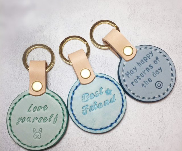 Engraving figures Brand Round with S-Hook or Ring Keyring incl 