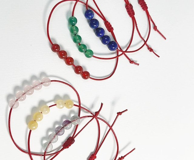 レッドレザーブレスレット12月の石の幸運のレッドx5宝石モデルは簡単に