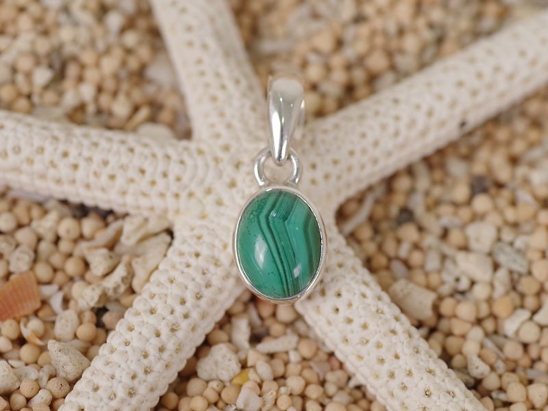 Malachite pendant top - Necklaces - Stone Green