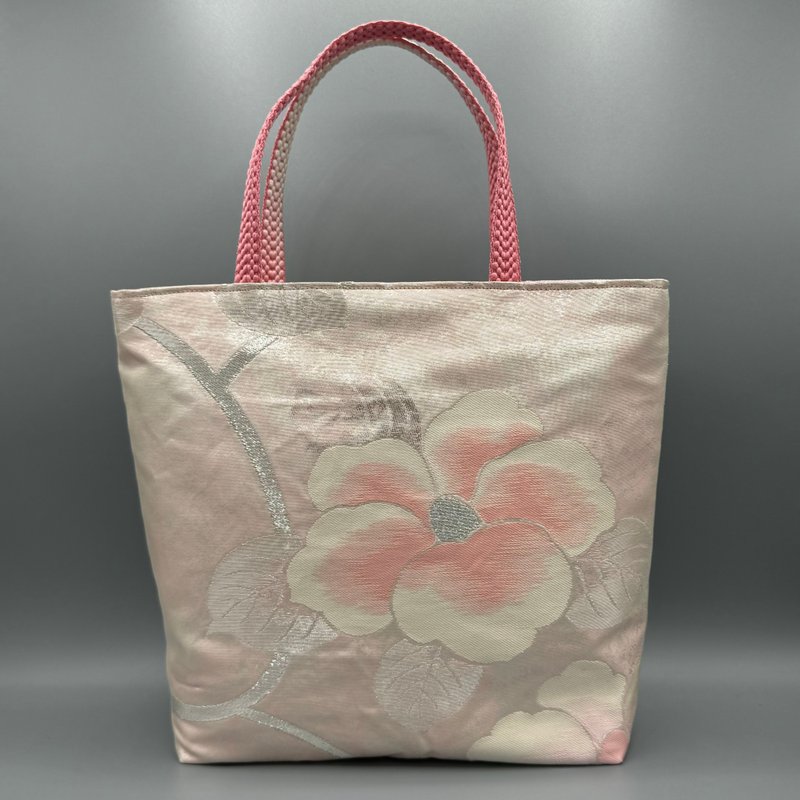 Kimono Obijime Remake Tote bag - Handbags & Totes - Silk Pink