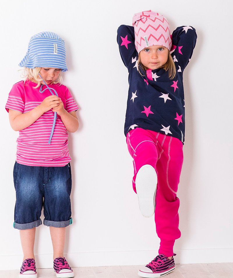 【Swedish children's clothing】Organic cotton long-sleeved top 1-2 years old star - เสื้อยืด - ผ้าฝ้าย/ผ้าลินิน สีแดง