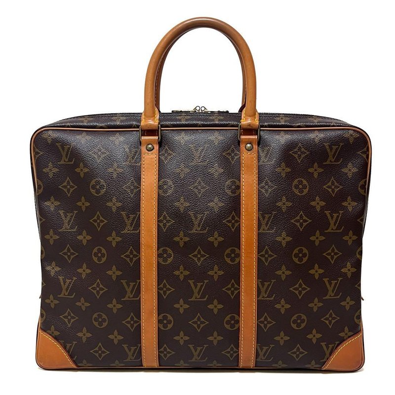 本物 Louis Vuitton ルイヴィトン ポルトドキュマン・ヴォワヤージュ ブリーフケース ビジネスバッグ ハンドバッグ モノグラム 中古 - 公事包 - 其他材質 咖啡色