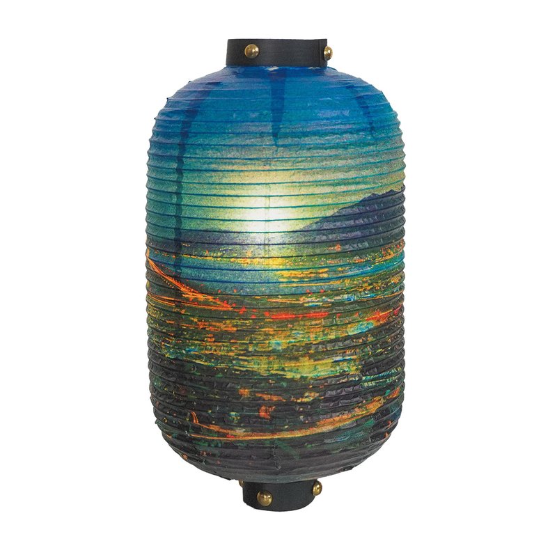 Hong Kong Paper Lantern - Kai Tak Airport Night View - โคมไฟ - กระดาษ สีน้ำเงิน