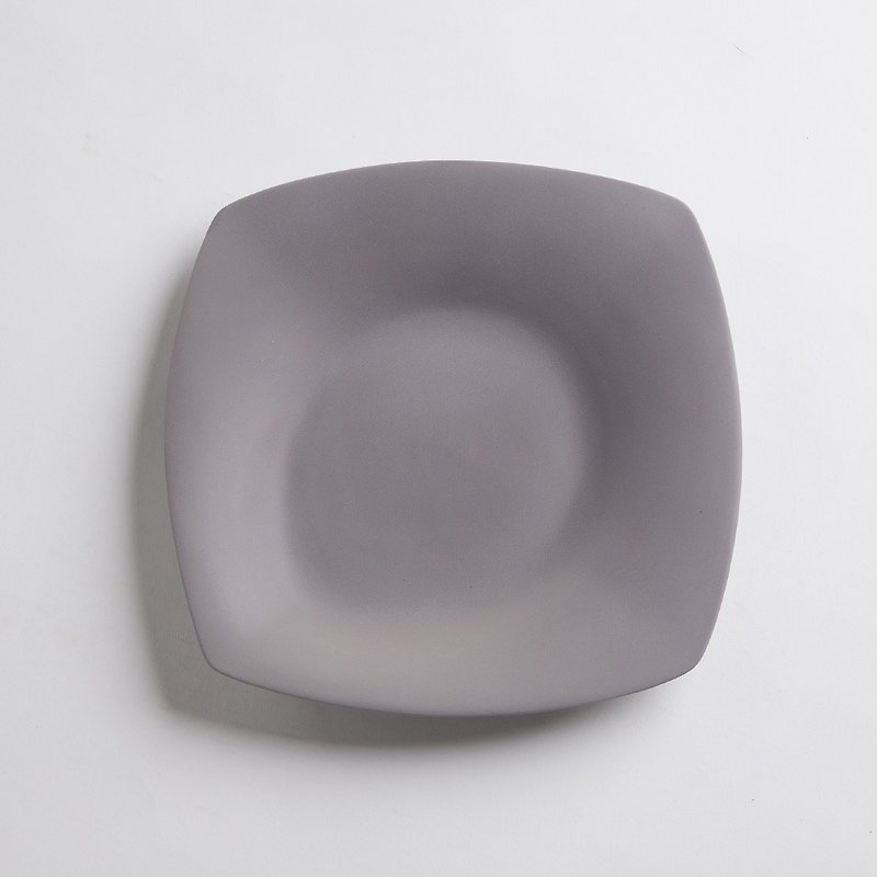 【3,co】Ocean Square Plate (Large)-Grey - Plates & Trays - Porcelain Gray