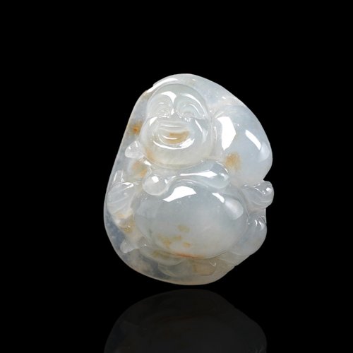 瓔珞珠寶盒 E.L.Jewelry Box 冰種灑金翡翠彌勒佛佛公項鍊 | 天然緬甸玉A貨翡翠 | 送禮