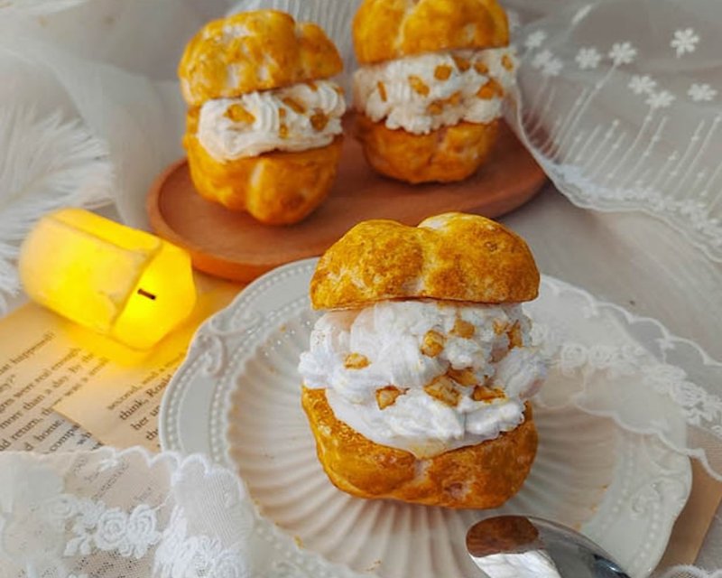 Almond Cream Puff - สบู่ - วัสดุอื่นๆ สีเหลือง