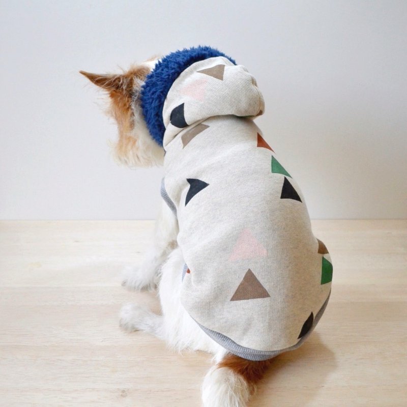犬服パーカー「トライアングル」アイボリー　3S - 寵物衣服 - 其他材質 白色