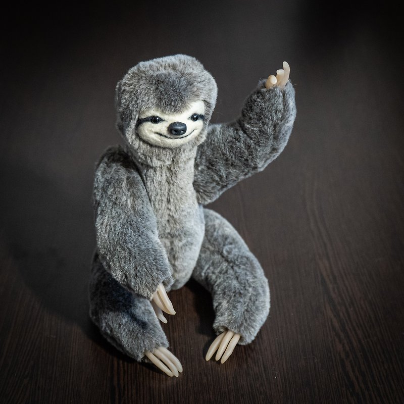 Mohair sloth - Stuffed Dolls & Figurines - Other Materials Gray