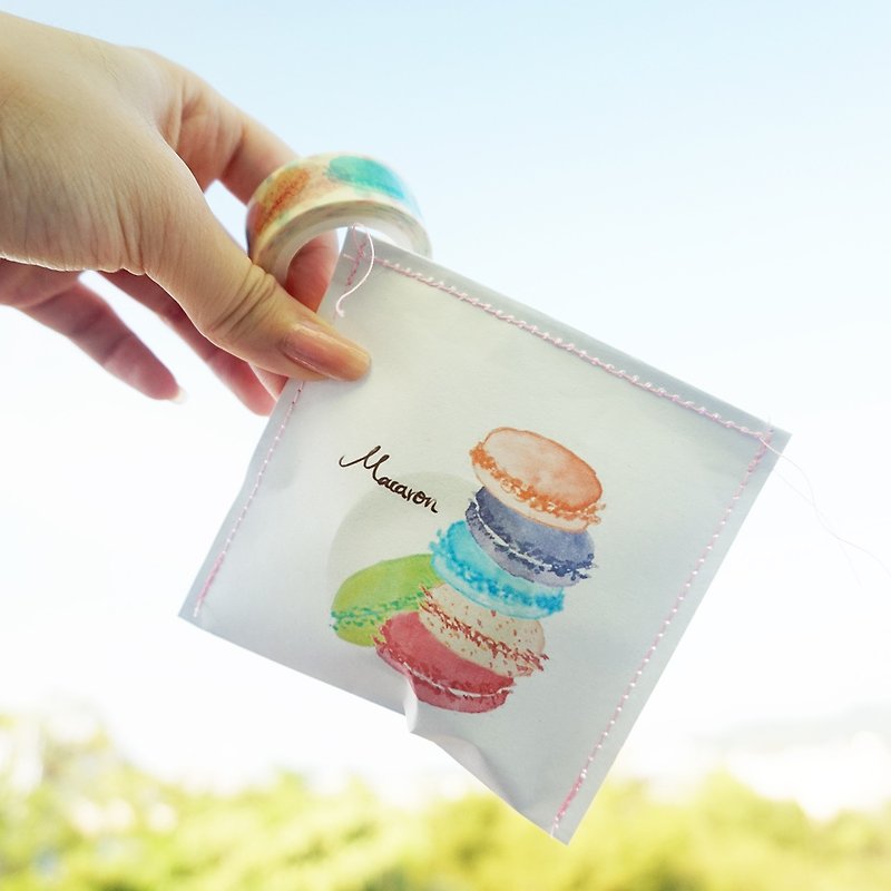 [Illustration paper tape] macaron -15mmx10M - Washi Tape - Paper Multicolor