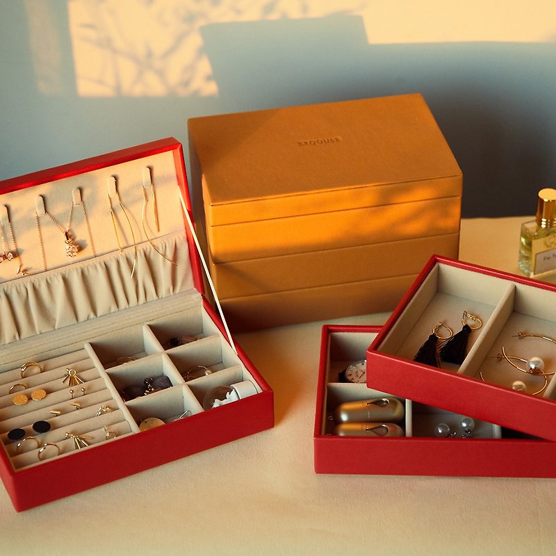 Three-layer jewellery storage box | EXQOUSE | Art design for exchanging gifts and birthday gifts