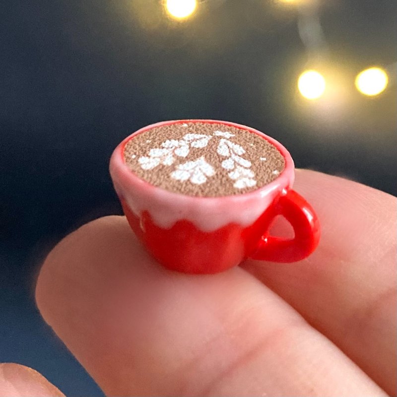 Xmas night latte (red) small size miniature - อื่นๆ - ดินเหนียว สีแดง