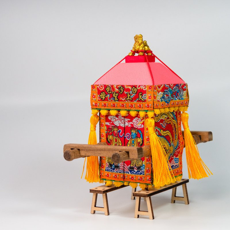 Authorized by Baishatun Mazu | Exquisite mini-mikoshi model_The Virgin in the sky at Gongtian Palace performs incense and goes around the grounds - Items for Display - Thread Multicolor