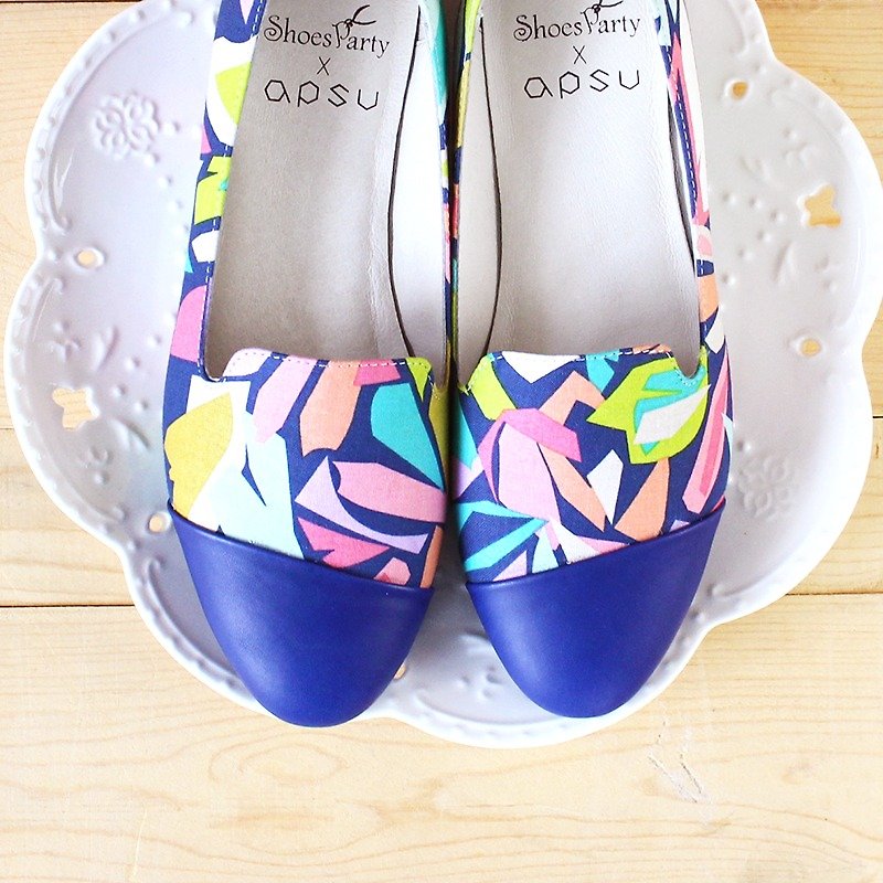 [23] Spot retro disco oblique stitching Oubei La / handmade custom / Japan fabric - Women's Casual Shoes - Cotton & Hemp 