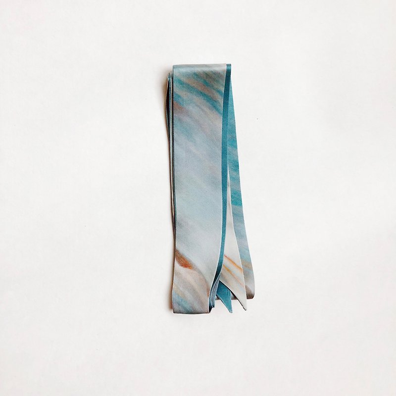 雲海粉藍 限量藝術领巾 - 絲巾 - 絲．絹 
