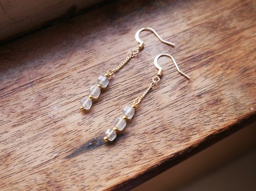 Lux Jewelry 天然石/手作輕珠寶 14KGF 悠然仙境 拉長石耳勾