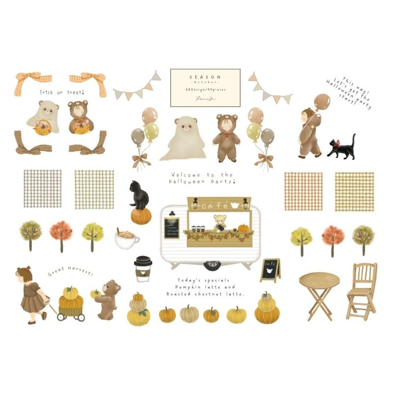 【SEASON】-October-　スクラップブッキング用イラスト集　コラージュ素材　デザインペーパー - 其他數位商品 - 其他材質 