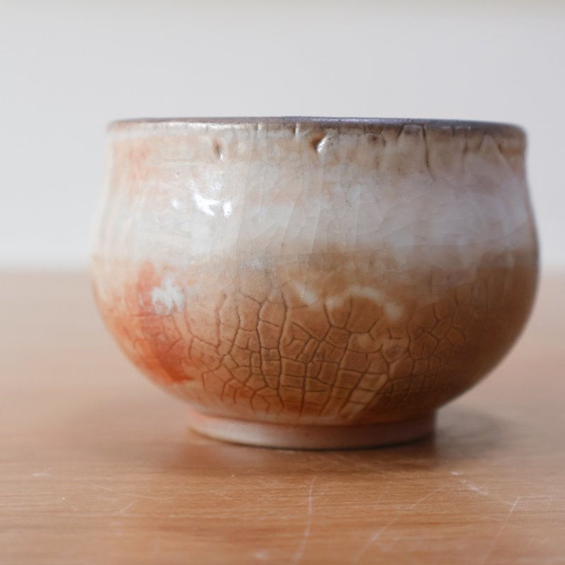 志野 柴燒陶茶杯 - 茶壺/茶杯/茶具 - 陶 橘色