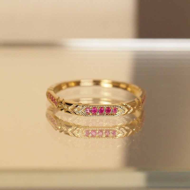 Red Magic Ring | 紅寶石魔法戒指 | 18K 黃金 - 戒指 - 貴金屬 金色