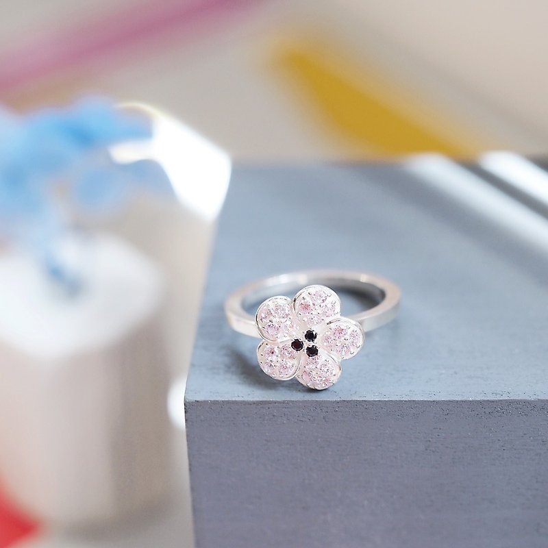 Pink Sakura Ring Silver 925 - แหวนทั่วไป - โลหะ สึชมพู