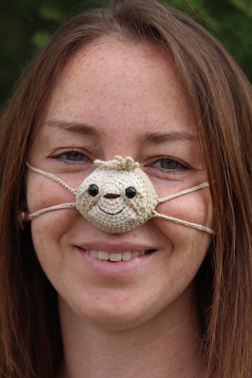 HappyEcoGifts Nose warmer sloth lover. Fun face mask.