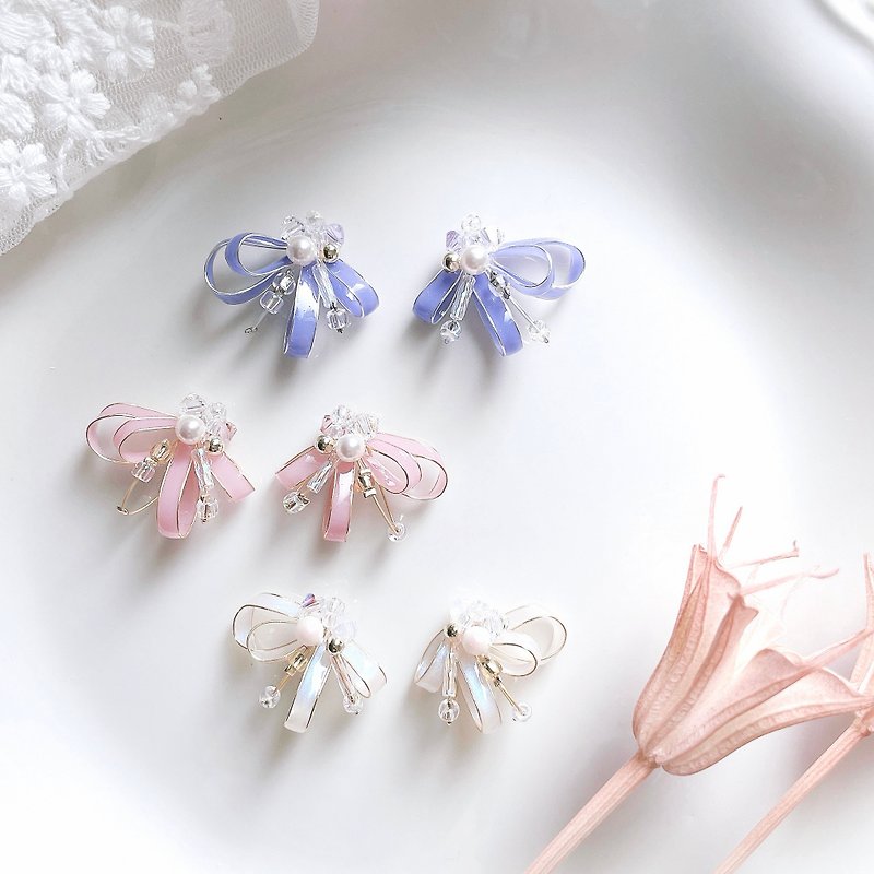 [Colorful Celebration-Exquisite Style] Resin Crystal Flower Earrings - Earrings & Clip-ons - Resin 