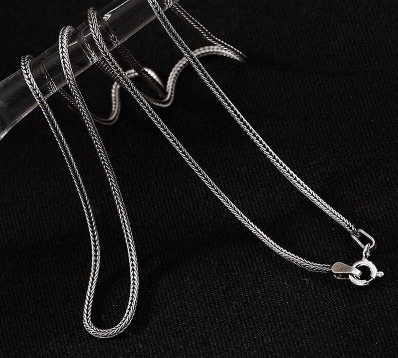Real 925 Sterling Silver Snake Chains Cool Thai Silver Necklace without Pendant - 項鍊 - 純銀 銀色