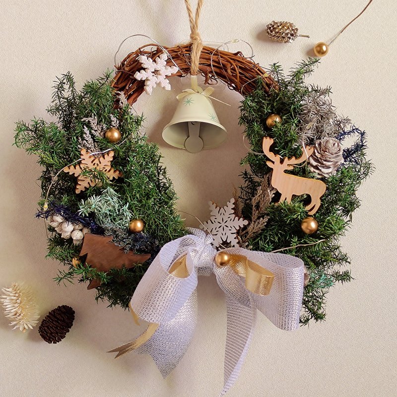【X'mas│叮叮噹2.0】聖誕花圈│永生花(不凋花)│乾燥花 - 乾燥花/永生花 - 植物．花 多色