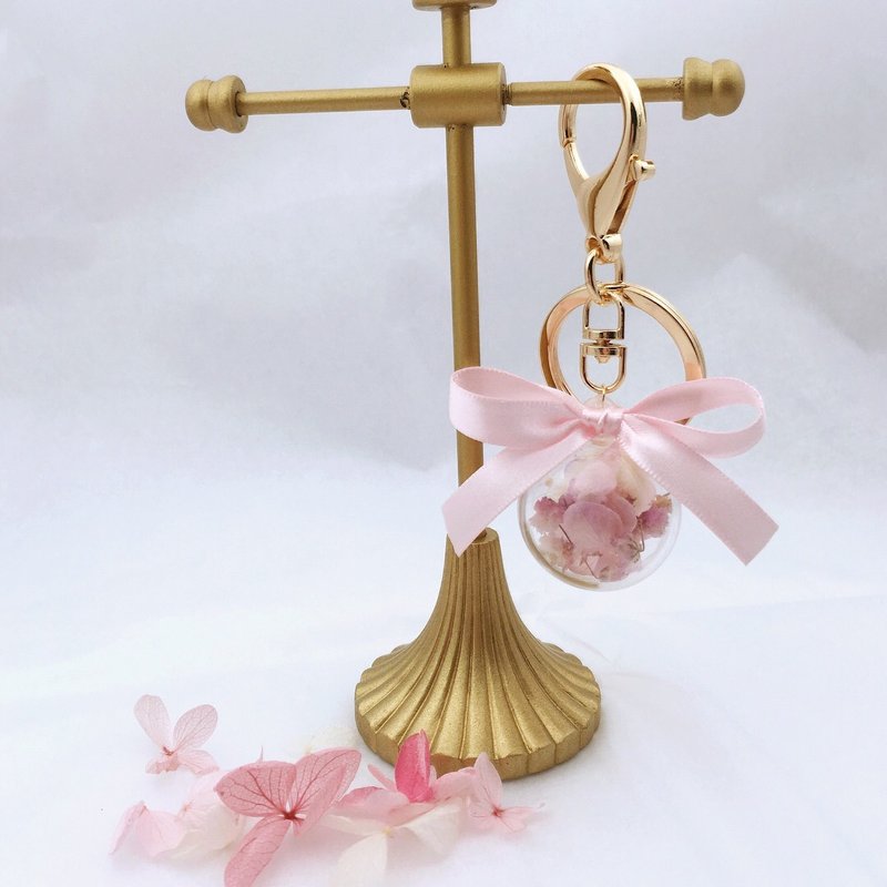 永生花繡球花鑰匙圈 日本繡球 滿天星  婚禮小物 聖誕禮物 - 乾燥花/永生花 - 植物．花 金色