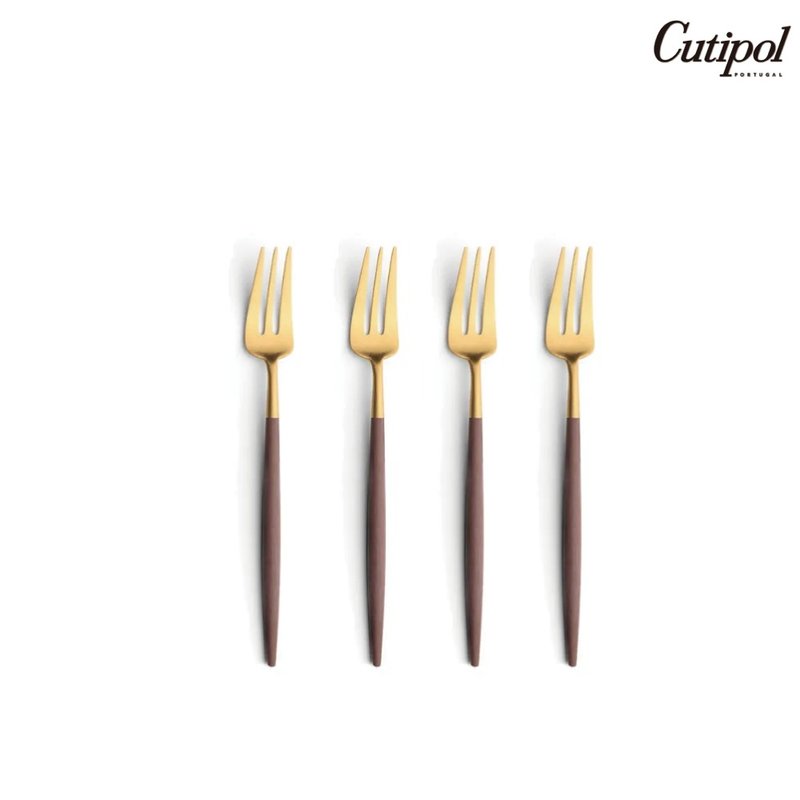 Portugal Cutipol GOA Brown gold fruit three-prong four-piece set - Cutlery & Flatware - Stainless Steel Brown