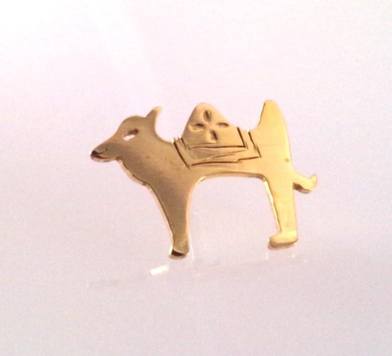 Silk Road Brass CAMEL Camel Pin Brooch - เข็มกลัด - โลหะ สีทอง
