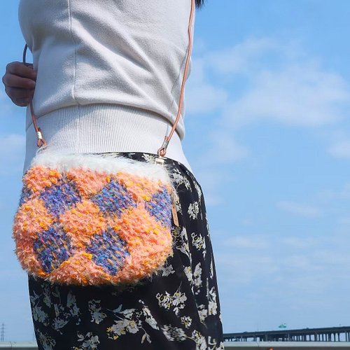 LAININ STUDIO 手工編織HANDMADE BAG手混線菱形格斜挎包