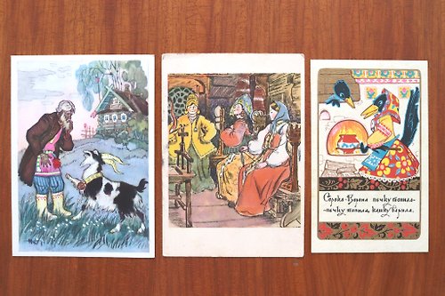 北 欧 の 雑 貨      Nordic Söpö Zakka 俄國傳統童話插畫明信片三件組