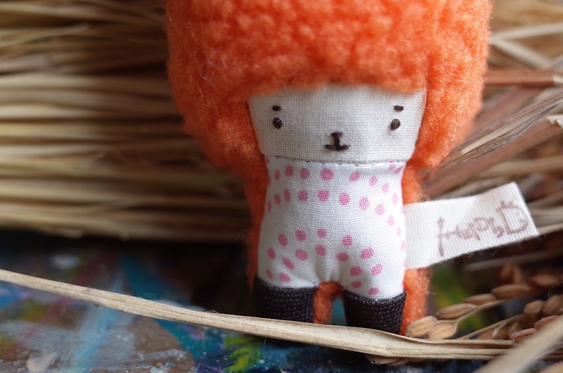 Dora rabbit - orange hair -193 fireworks little bit - ที่ห้อยกุญแจ - ผ้าฝ้าย/ผ้าลินิน สีส้ม