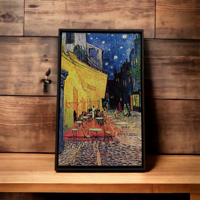 Van Gogh's famous painting-Cafe under the stars [Gecko Puzzle] - Items for Display - Wood Brown