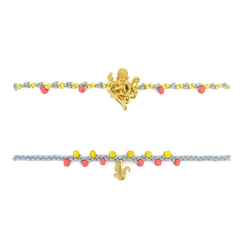 Trimurti Brahma Colorful SET Bracelets - two bracelets. - 手鍊/手環 - 純銀 金色