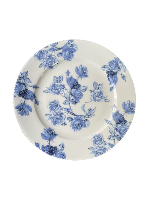 Belleek Taiwan 臺灣總代理 英國Aynsley 藍玫瑰系列 骨瓷餐盤20cm