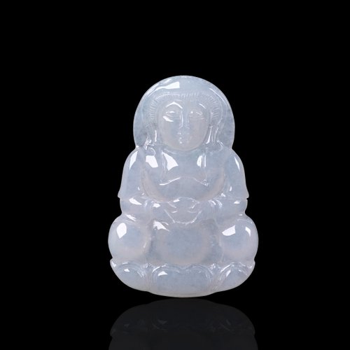 瓔珞珠寶盒 E.L.Jewelry Box 冰種白翡翡翠觀音菩薩 | 天然緬甸玉翡翠A貨 | 送禮