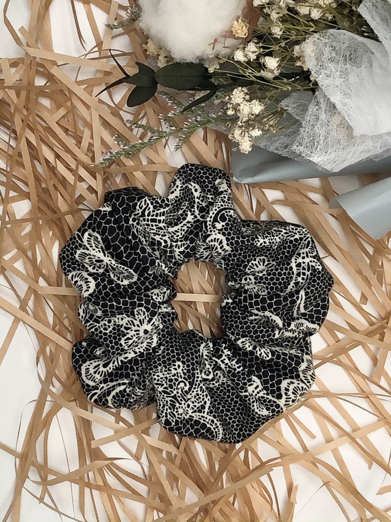 Black lace hair band - เครื่องประดับผม - ผ้าฝ้าย/ผ้าลินิน สีดำ